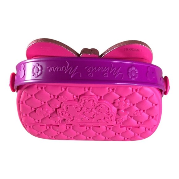 Minnie Mouse Hot Pink‎ Purse with Glitter Bow Plastic Disney Girls Pocketbook - Picture 3 of 14
